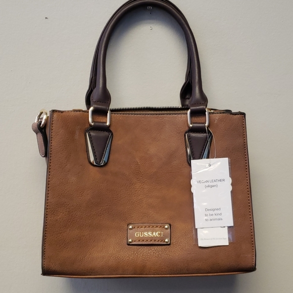 Gussaci Handbags - 💎 NWT medium brown vegan leather satchel
